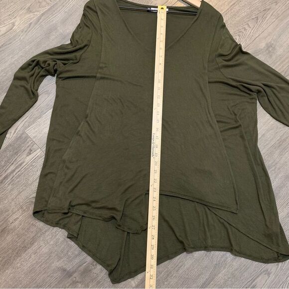 JENNIFER LOPEZ Handkerchief Hem Tunic Top Women’s 1X Green Long Sleeve Ribbed. - Picture 11 of 12